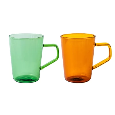 Breve Design Thermo Drink Cozinhando Vidro Colorido com Alça Caneca de Café